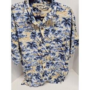 Vtg Hawaiian Tropic Brand Button Up Aloha Shirt Size L